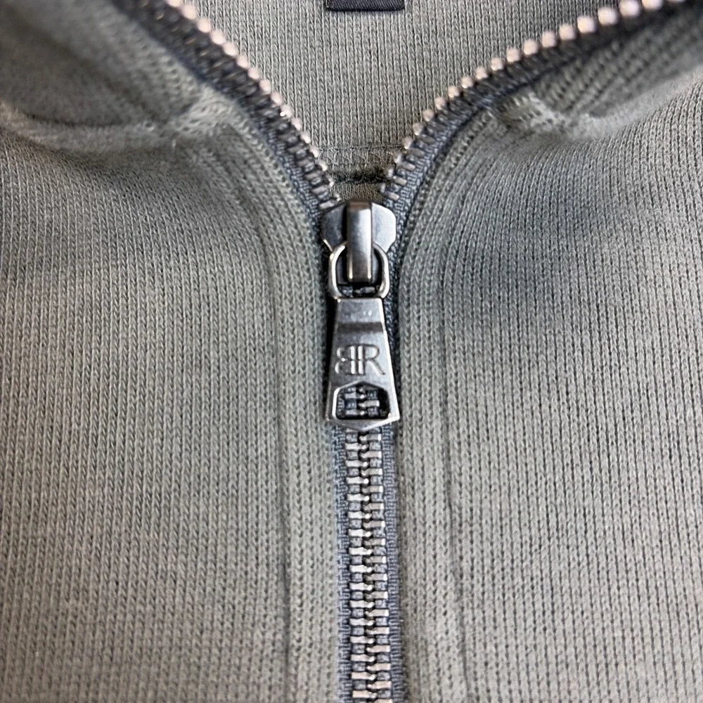 Banana Republic Mens XL Quarter Zip Pullover Sweatshirt Gray Mock Neck‎